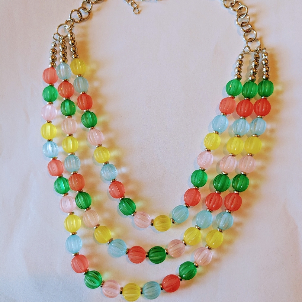 New Multicolor Beaded Necklace and Earring Set - Picture 3 of 6